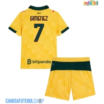 Camisa de time de futebol AC Milan Santiago Gimenez #7 Replicas 3º Equipamento Infantil 2025-26 Manga Curta (+ Calças curtas)